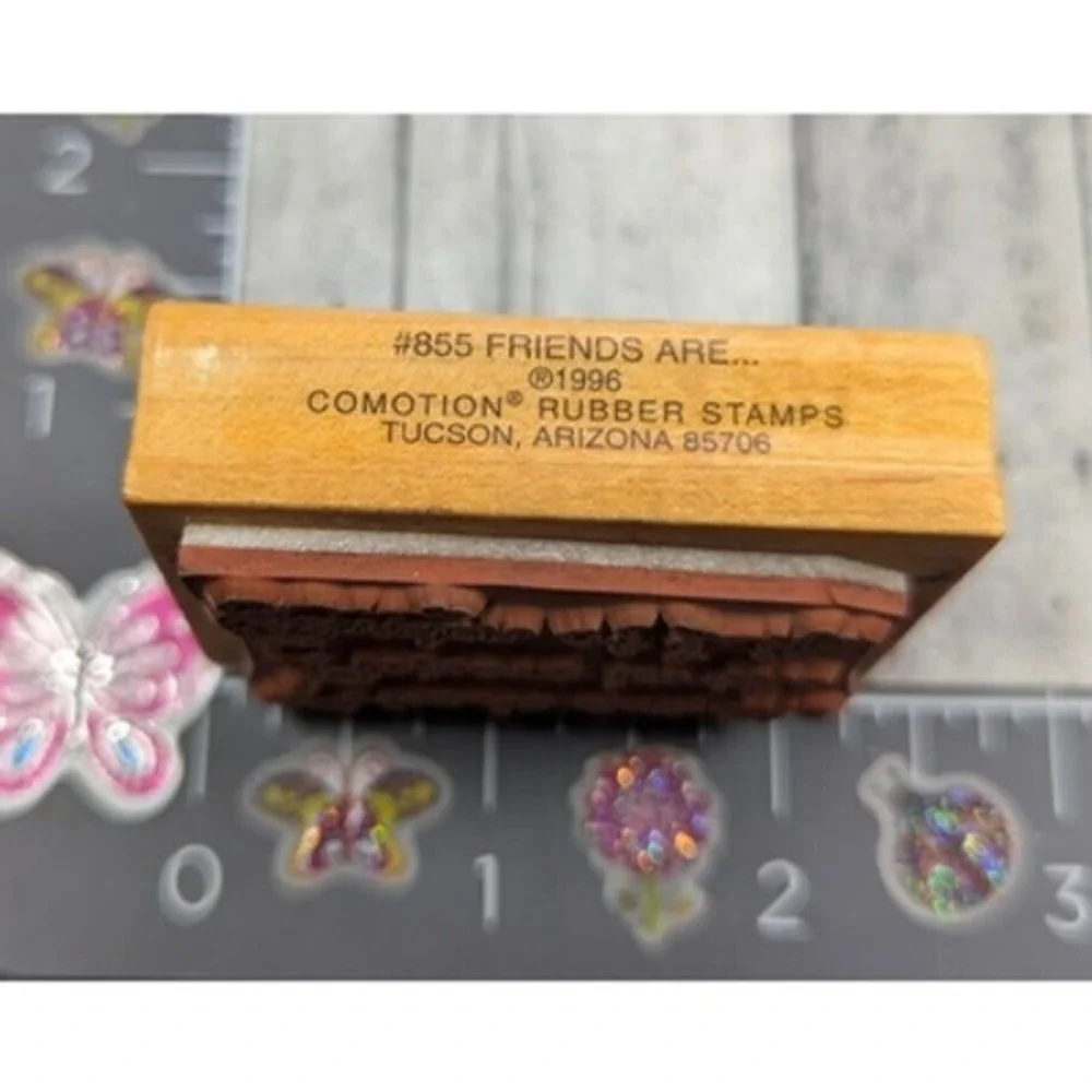 Comotion Friends Are The Flowers Garden Life Rubber Stamp Wood #A50
